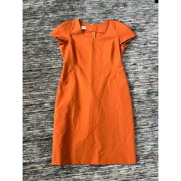 Armani Collezioni coral/orange classic carrier dress back zip size 10 - Picture 7 of 9
